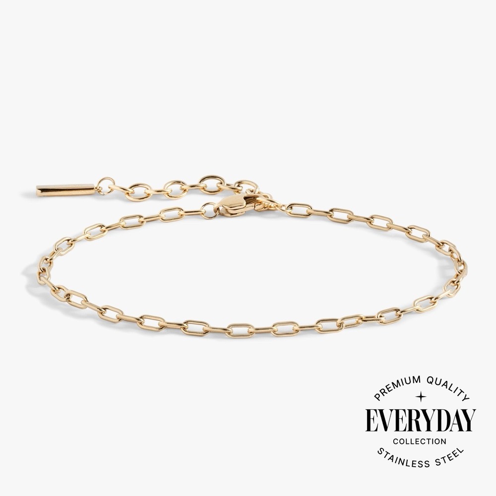 Alex + Ani Everyday‎ Paperclip Chain Bracelet Stainless Steel / Gold Finish